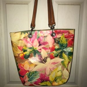 Floral print Leather Bag